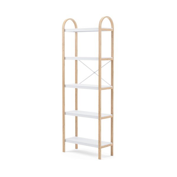 Etajeră albă/în culoare naturală cu aspect de lemn exotic 61x170 cm Bellwood – Umbra-image-3