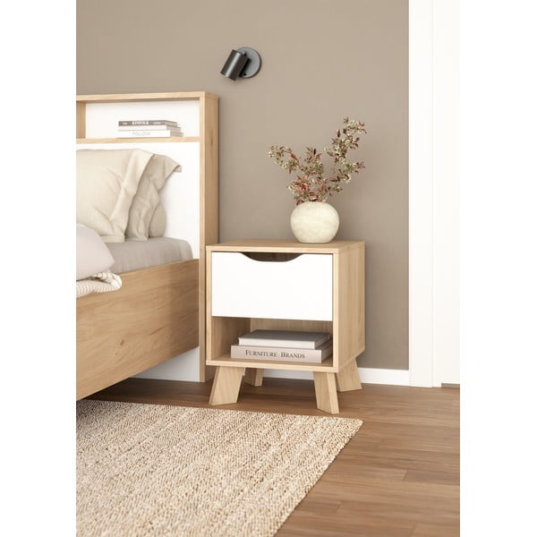 Noptieră albă-în culoare naturală Ikast – Tvilum-image-3