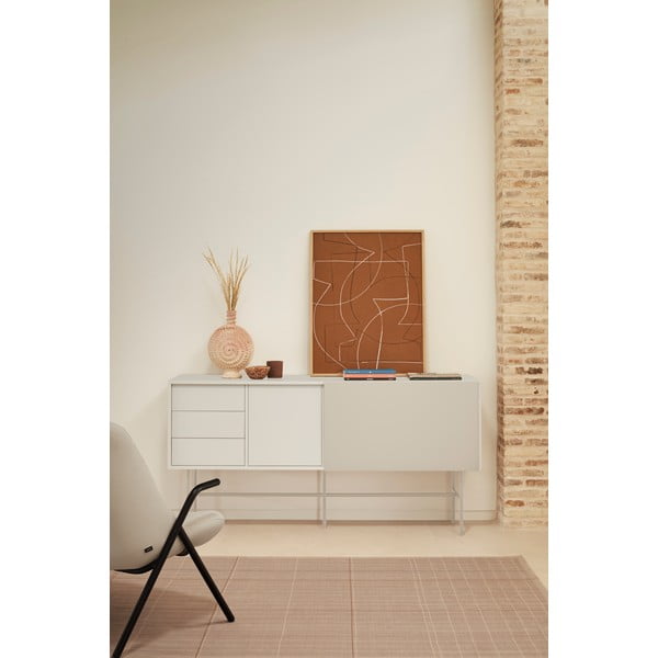 Comodă joasă cu ușă glisantă bej-crem 180x91 cm Nube – Teulat-image-1