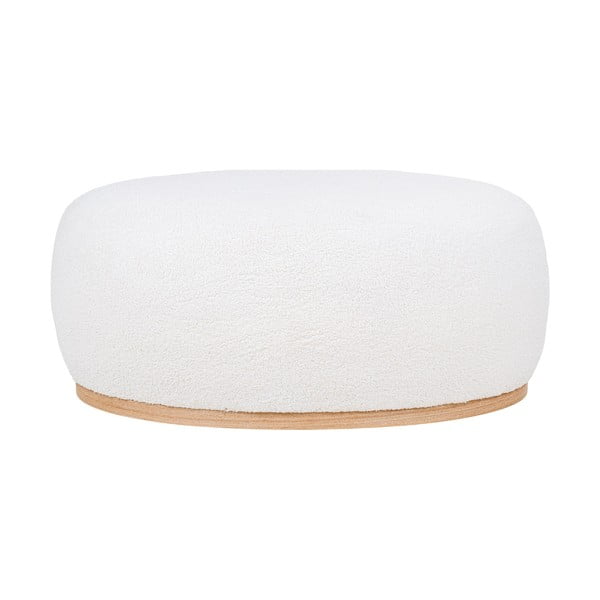 Taburet alb cu tapițerie din țesătură bouclé Manhattan – House Nordic