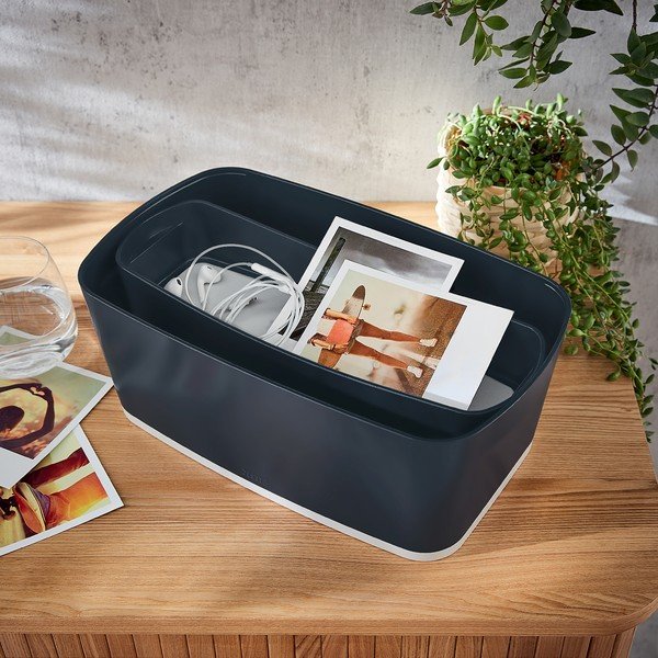Cutie de birou cu organizator Leitz Cosy, gri-image-2