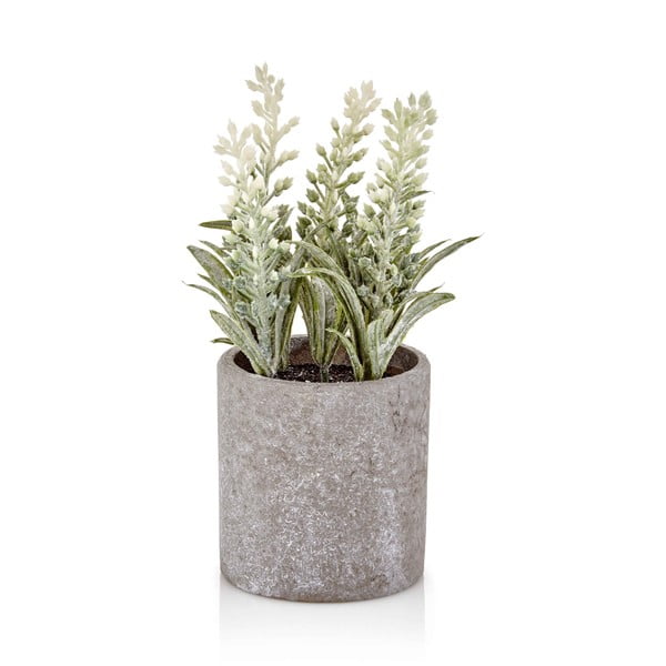Floare artificială în ghiveci din beton The Mia Provence, alb
