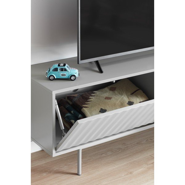 Comodă TV gri/în culoare naturală cu aspect de lemn de stejar 140x52 cm Sierra – Teulat-image-2
