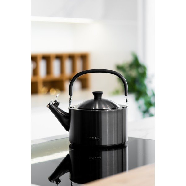 Ceainic cu capac de presiune Vialli Design Diamante, 1,5 l, negru-image-4