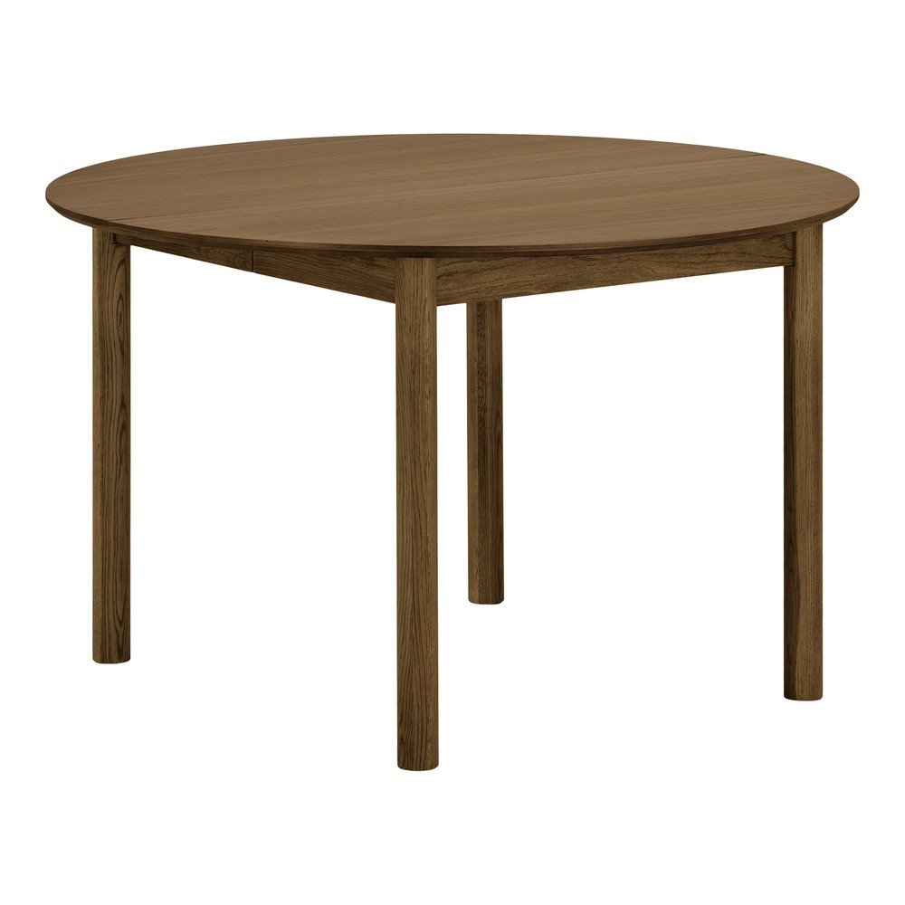 Masă de dining rotundă extensibilă cu aspect de lemn de stejar cu blat suplimentar 120x220 cm Bundaberg – House Nordic