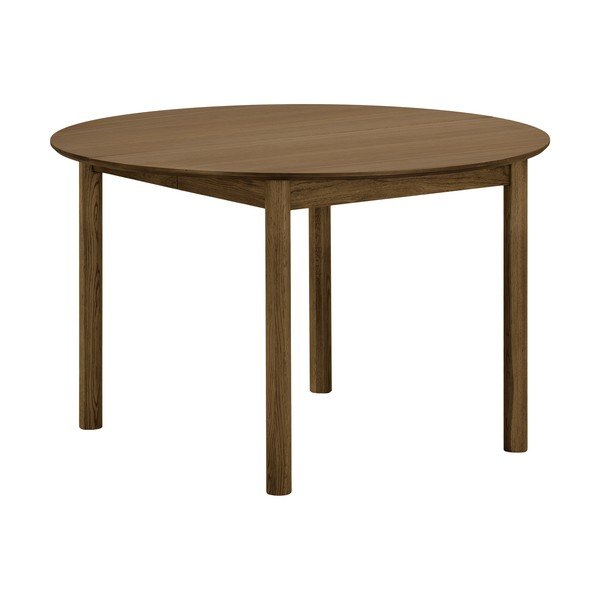 Masă de dining rotundă extensibilă cu aspect de lemn de stejar cu blat suplimentar 120x220 cm Bundaberg – House Nordic