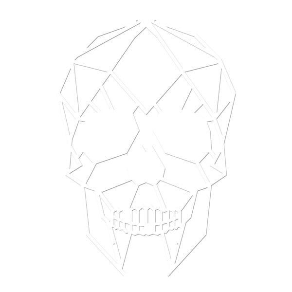 Decorațiune metalică de perete Wall Decor Skull, alb 