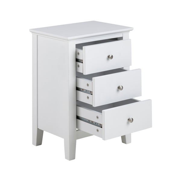 Noptieră cu 3 sertare Actona Linnea, alb-image-3
