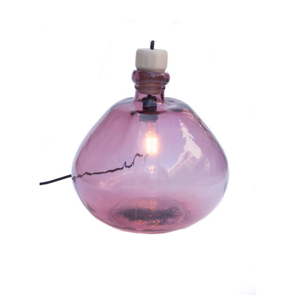 Veioză din sticlă reciclată Surdic Tropez, ø 22 cm, roz deschis