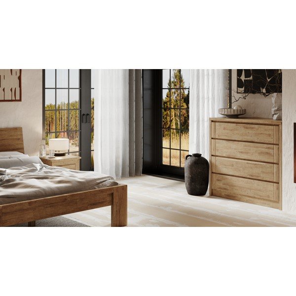 Comodă maro joasă din lemn de stejar 105x96 cm Timo – Olivia Living-image-1