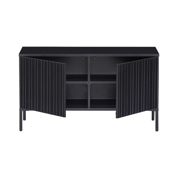 Comodă TV neagră din lemn de pin 100x56x44 cm Gravure – WOOOD-image-3