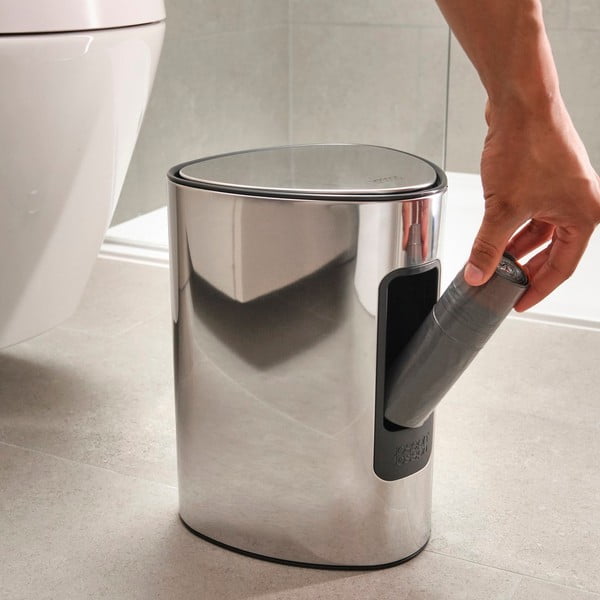 Coș de gunoi argintiu cu pedală din plastic 5 l Luxe – Joseph Joseph-image-1