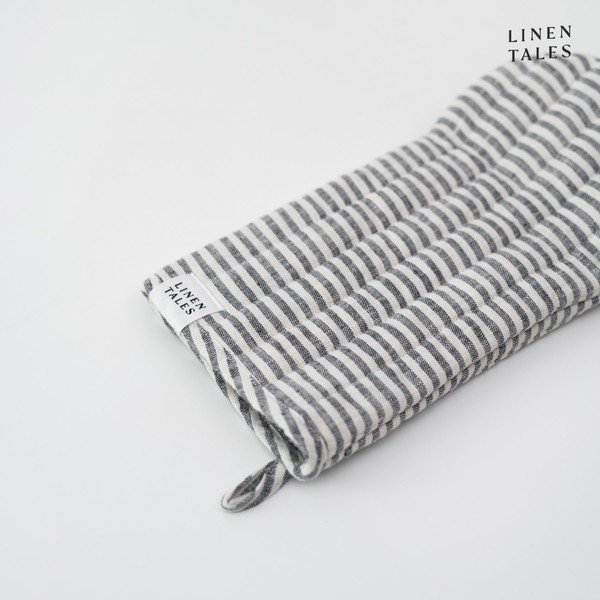 Mănușă de bucătărie din in Thin Black Stripes – Linen Tales-image-3