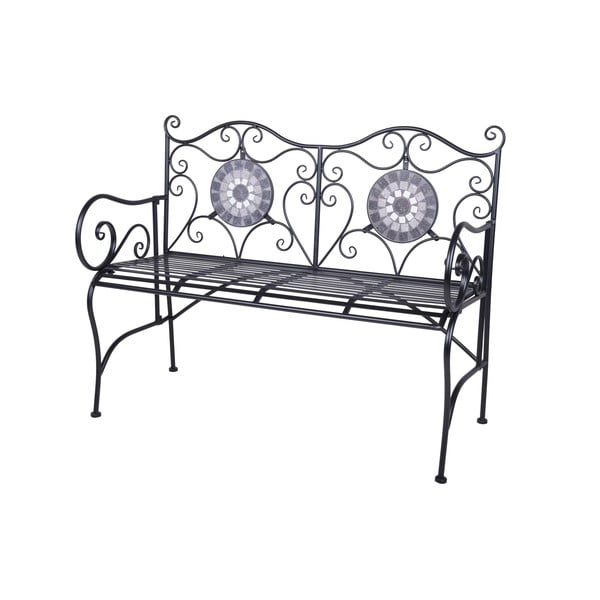 Bancă de grădină neagră din metal Jalua – Garden Pleasure-image-1
