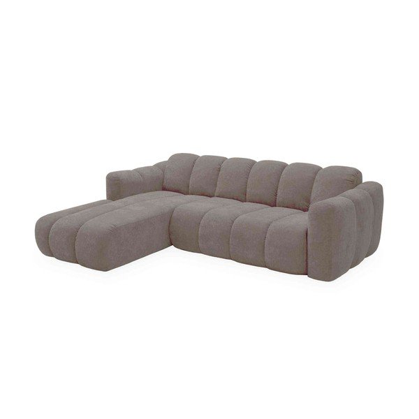 Colțar bej extensibil cu tapițerie din chenille (cu colț pe partea stângă) Michell – Miuform