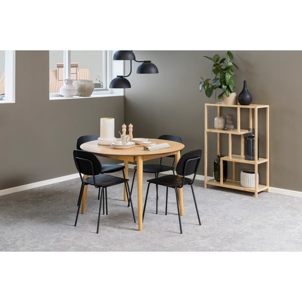 Masă de dining rotundă extensibilă cu aspect de lemn de stejar cu blat suplimentar ø 115 cm Montreux – Actona-image-2