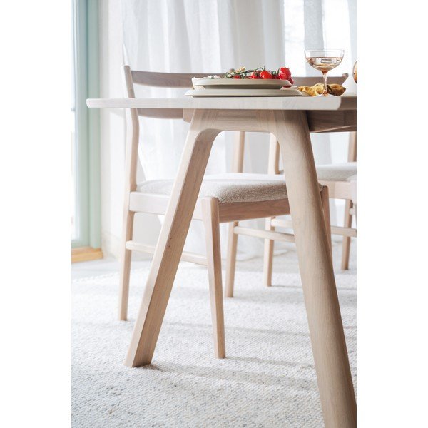 Masă de dining extensibilă din lemn de stejar 95x220 cm Clapperton – Rowico-image-3