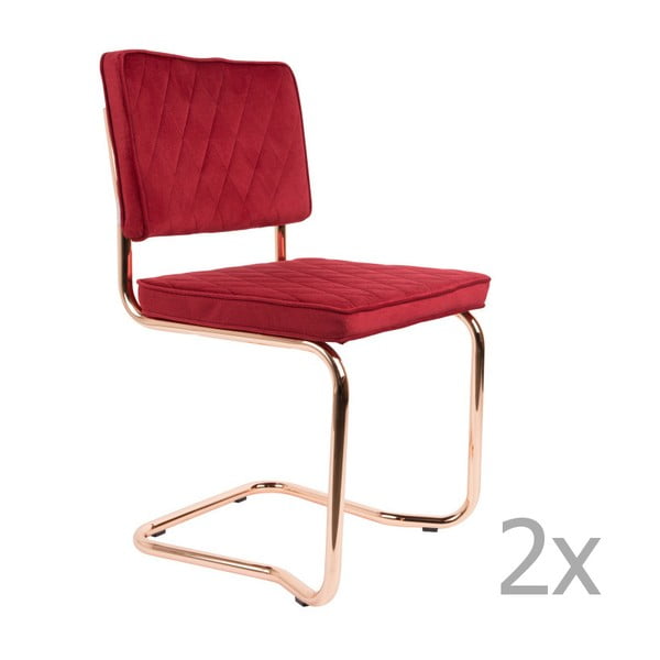 Set 2 scaune Zuiver Diamond Kink, roșu