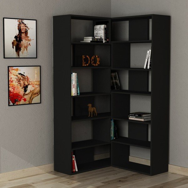 Bibliotecă pe colț Molly N 4 Anthracite, gri antracit-image-1