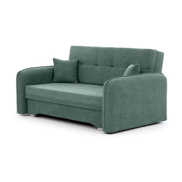 Canapea verde extensibilă/cu spațiu de depozitare cu tapițerie din chenille 155 cm Laine – ELTAP