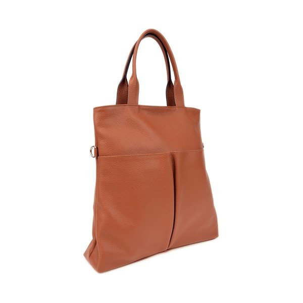 Geantă de mână tote din piele Roberta M, maro-image-3