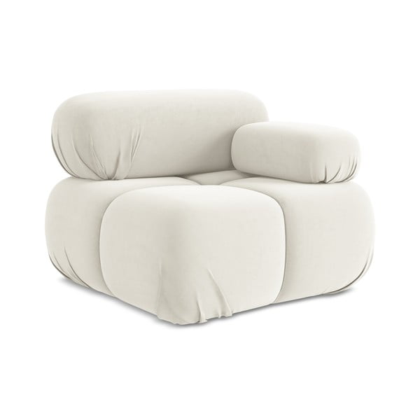 Modul pentru canapea modulară alb cu tapițerie din catifea (cu colț pe partea dreaptă) Lokua – Makamii-image-1