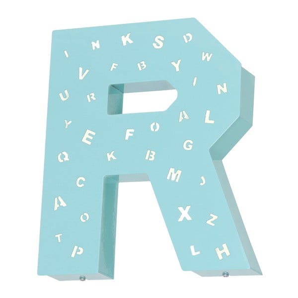 Decorațiune luminoasă în formă de literă Glimte Letter R, turcoaz