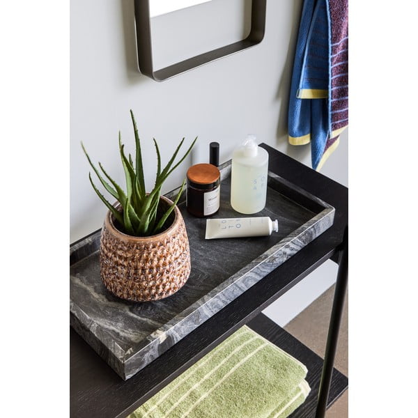 Set 2 tăvi din marmură Hübsch Nena, negru-image-1