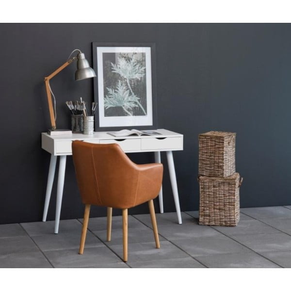 Birou cu sertar Actona Neptun, alb-image-2