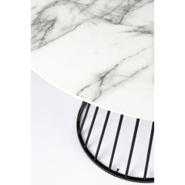 Masă de dining rotundă cu blat cu aspect de marmură ø 110 cm Floris – White Label-image-1