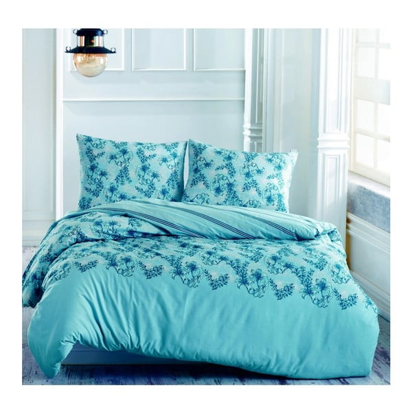 Lenjerie de pat cu cearșaf Marina Blue, 200 x 220 cm