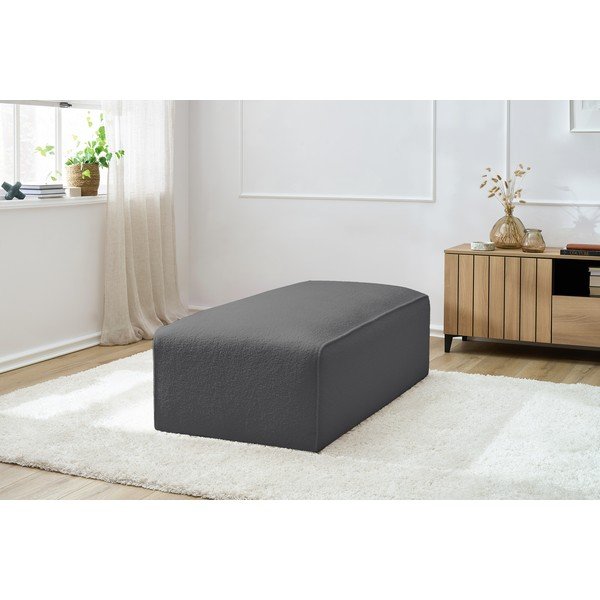 Taburet modular gri închis cu tapițerie din țesătură bouclé Megeve – Bobochic Paris-image-4
