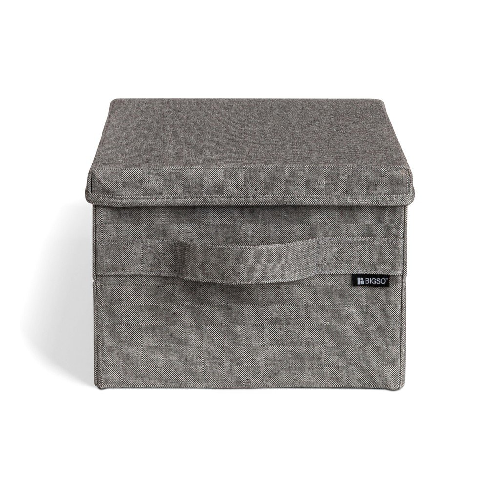 Cutie de depozitare gri din material textil cu capac 27x36x19 cm Soft Storage Small – Bigso