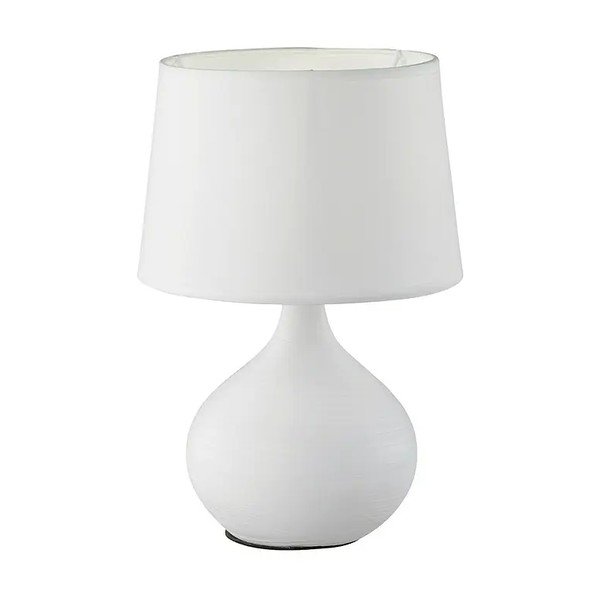 Veioză din ceramică și pânză Reality Martin, înălțime 29 cm, alb