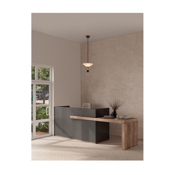 Lustră negru-mat LED din aluminiu cu abajur din sticlă acrilică ø 22 cm Anafi – Nova Luce-image-1