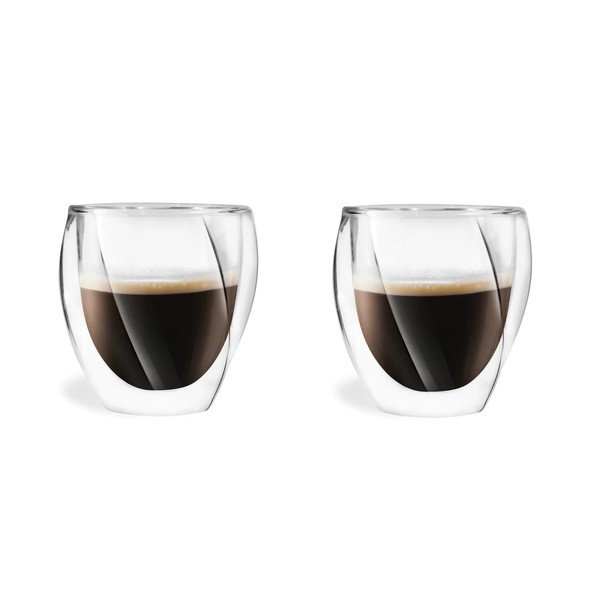 Căni 2 buc. pentru cappuccino, cu perete dublu 250 ml Cristallo – Vialli Design