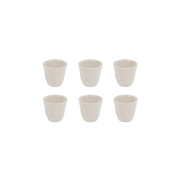 Set 6 căni Kaleidos Miami Espresso, alb