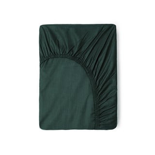 Cearșaf elastic din bumbac Good Morning, 180 x 200 cm, verde olive
