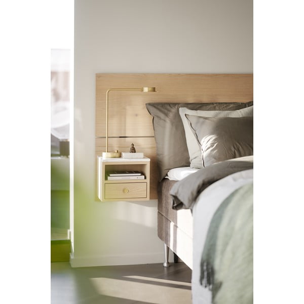 Tăblie de pat în culoare naturală din lemn de stejar 240x79 cm Whitmore – Rowico-image-3