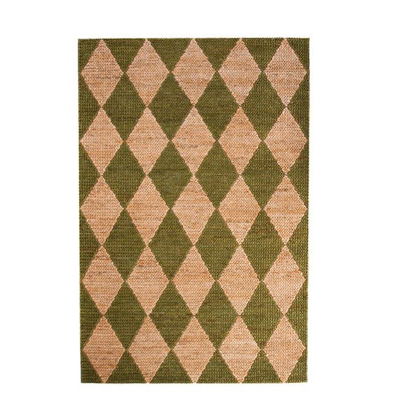 Covor verde/în culoare naturală țesut manual din amestec de iută 120x170 cm Effie Diamond – Flair Rugs