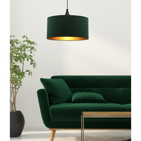 Lustră în culoarea petrolului cu abajur textil ø 30 cm Maloto – Candellux Lighting-image-1