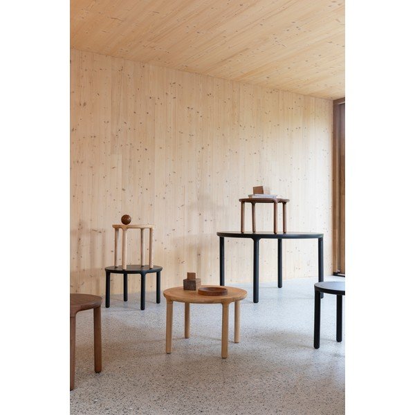 Măsuță auxiliară rotundă cu aspect de lemn de stejar ø 45 cm Storm – Zuiver-image-2