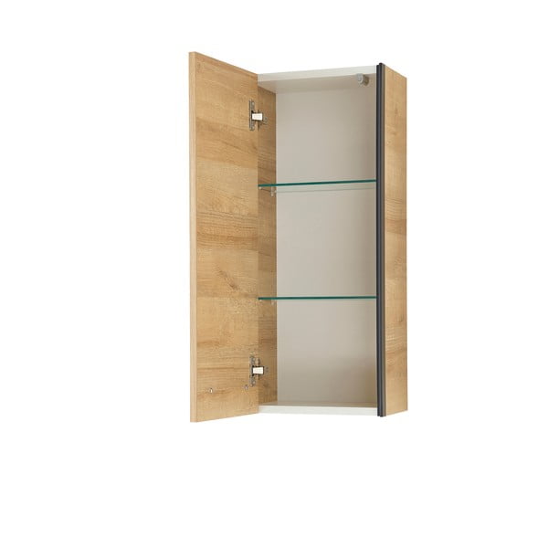 Dulap de baie în culoare naturală suspendat cu aspect de lemn de stejar 70x30 cm Quickset 395 – Pelipal-image-2