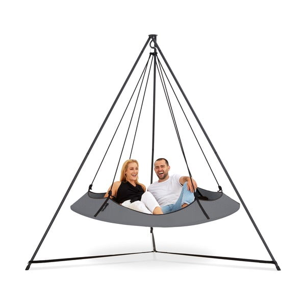 Leagăn de grădină gri cu suport - Hangout Pod-image-2