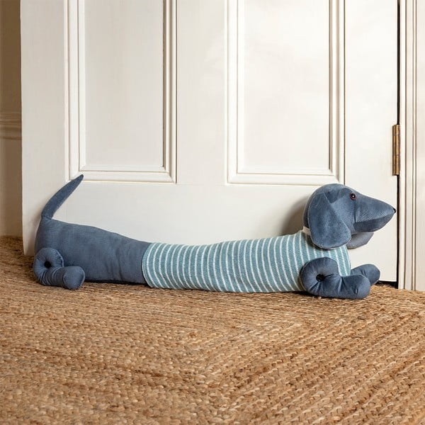 Protecție anti-curent pentru ușă verde-gri 17x76 cm Sausage Dog – Rex London-image-1