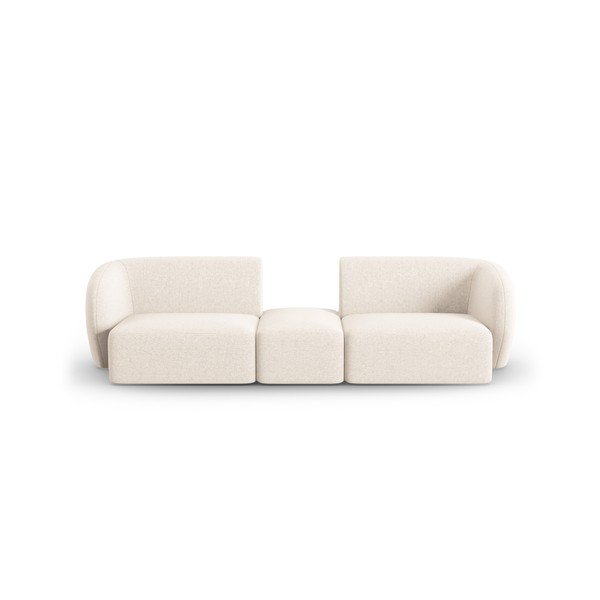 Canapea bej cu tapițerie din chenille 246 cm Paolo – Milo Casa