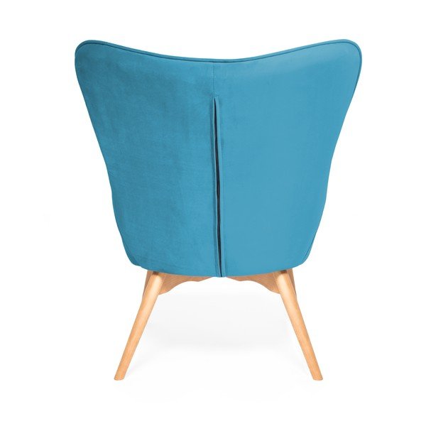 Fotoliu cu taburet Vivonita Cora Velvet, albastru marin-image-3