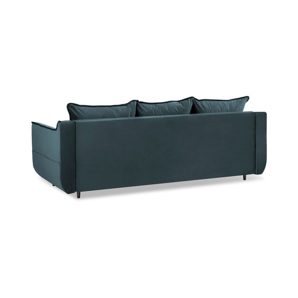 Canapea extensibilă din catifea Kooko Home Basso, albastru petrol-image-3