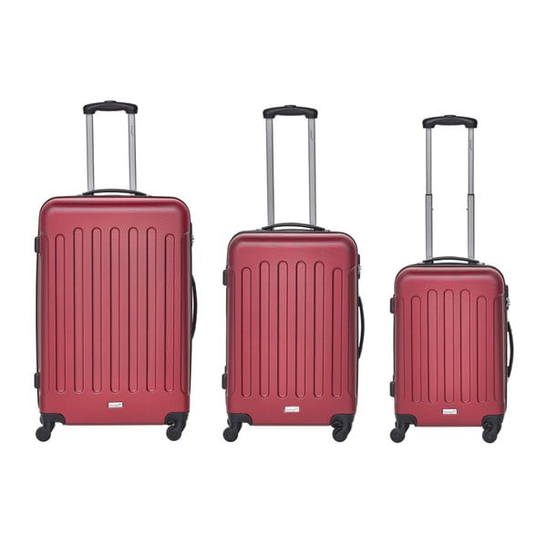 Set 3 trolere Packenger Travel, roșu