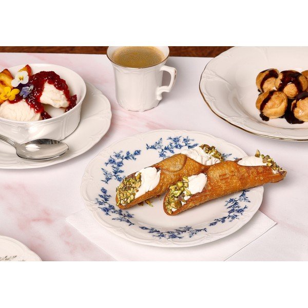 Farfurie albă/albastră pentru desert  din porțelan ø 16 cm Retro – BonBistro-image-1